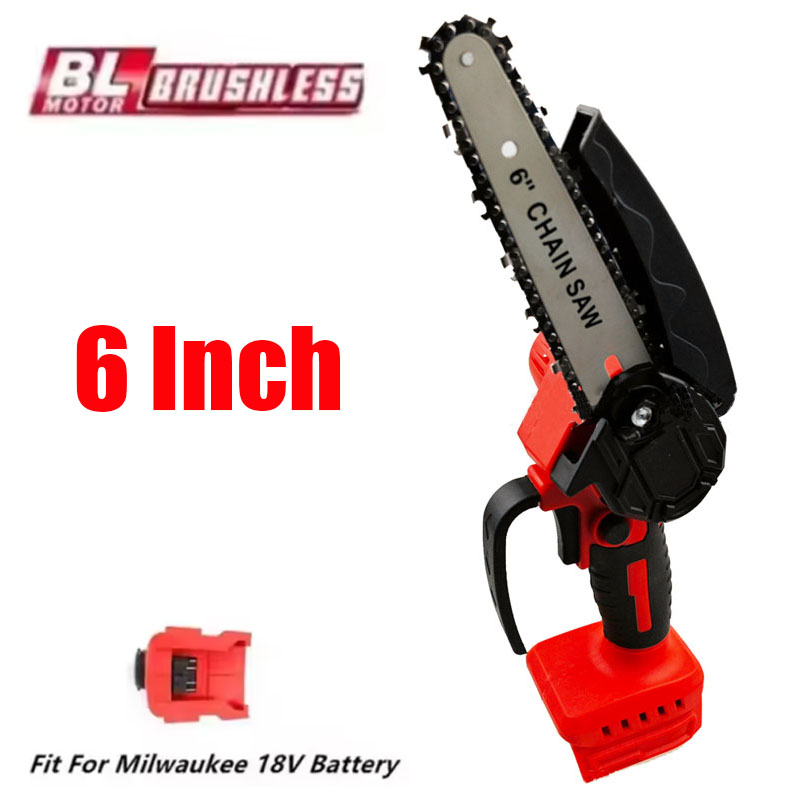 Mini Electric Chainsaw 6 Inch - Apto para milwaukee 18v bateria motosserra
