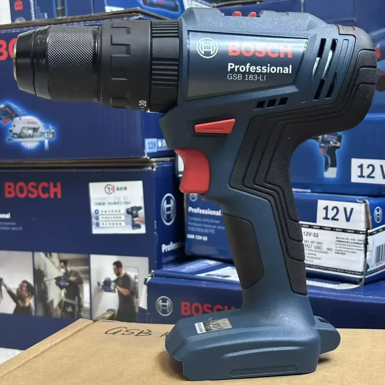 Brushless Cordless Electric Drill 18V - Furadeira de Impacto Bosch GSB 183-LI