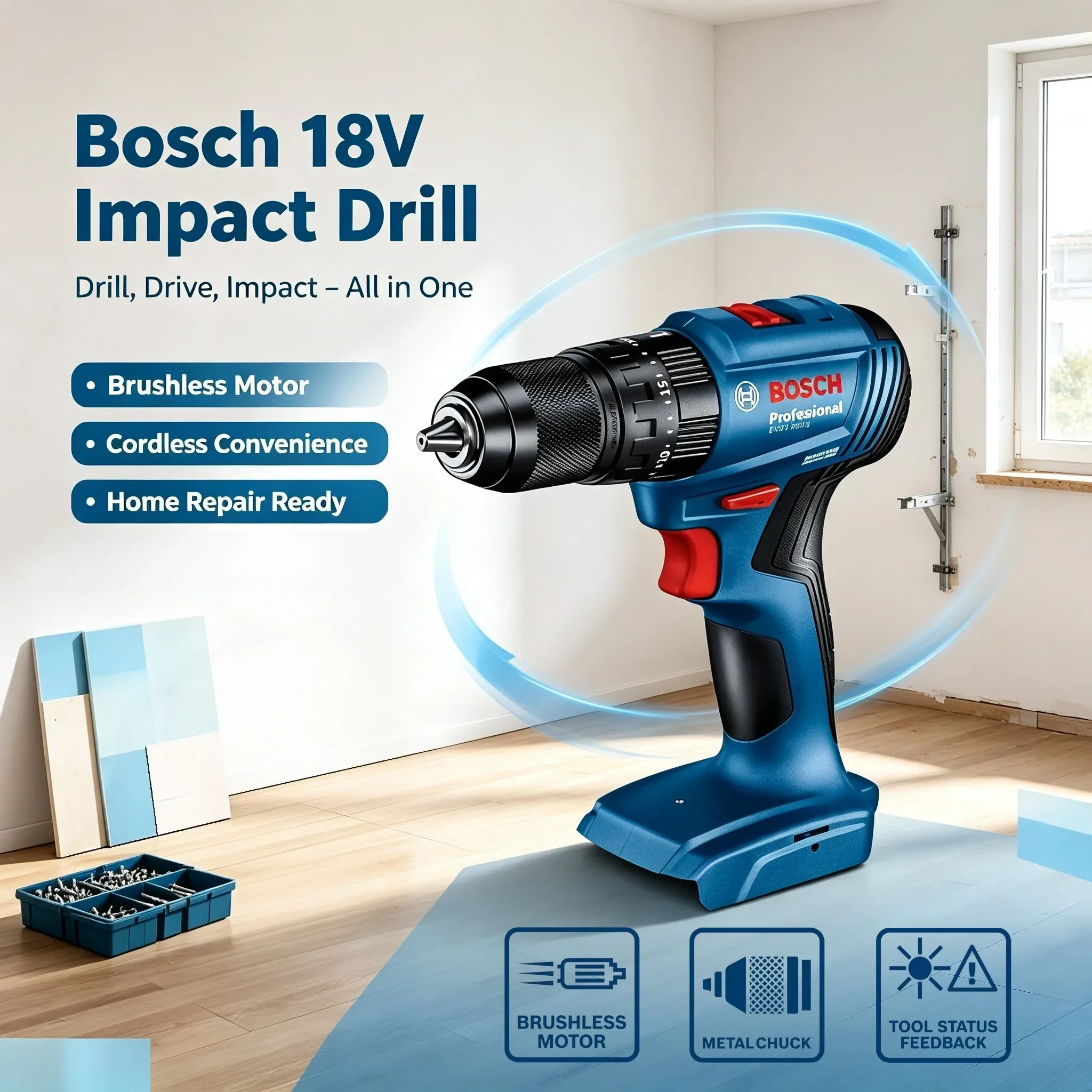 Furadeira de impacto sem fio B - Brushless Cordless Electric Drill 18V avaliação e preço