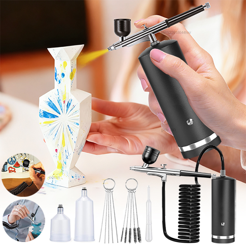 Aerógrafo com Compressor, Pist - Airbrush Kit With Mini Compressor avaliação e preço