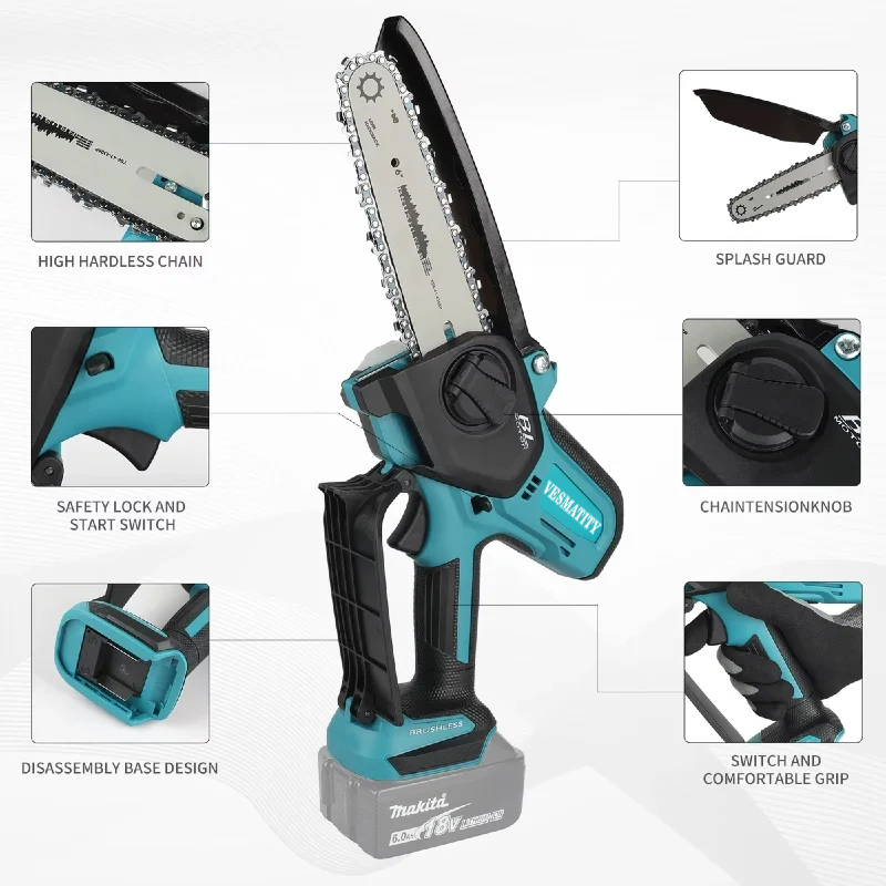 VESMATITY Serra Elétrica Sem F - Mini Electric Chainsaw 6 Inch avaliação e preço